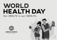 Healthy People Celebrates World Health Day Postcard Image Preview