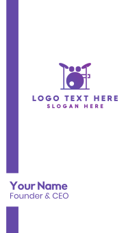 Music Band Drums Business Card Design