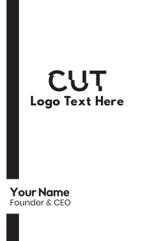 Cut Text Font Wordmark Business Card Design