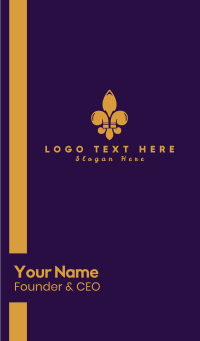 Fleur De Lis Emblem Business Card Design