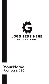 Black Gear G Business Card Design