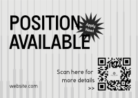 Minimalist Job Posting Postcard Design