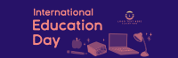 Cute Education Day Twitter Header Image Preview