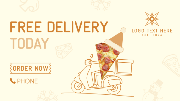 Holiday Pizza Delivery Facebook Event Cover Design