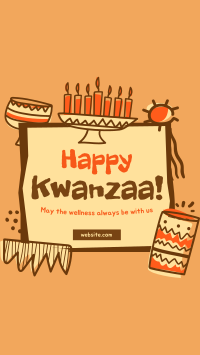 Kwanzaa Doodle Facebook Story Design