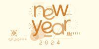 Abstract New Year Twitter post Image Preview