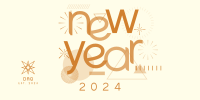 Abstract New Year Twitter Post Image Preview