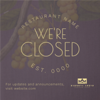 Rustic Closed Restaurant Instagram post Image Preview