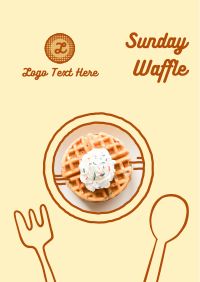 Yummy Waffle Plate Poster Design