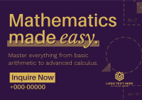  Mathematics Private Tutor Postcard Preview