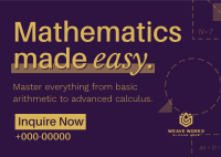  Mathematics Private Tutor Postcard Image Preview