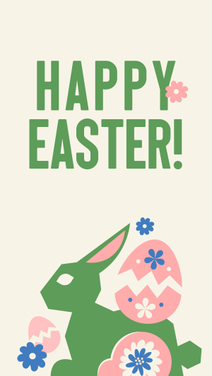 Floral Easter Bunny  Facebook story Image Preview