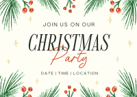 Artsy Christmas Party Postcard Image Preview