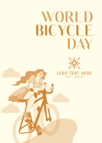 Lets Ride this World Bicycle Day Poster Image Preview