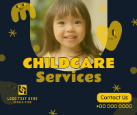 Quirky Faces Childcare Service Facebook Post Design