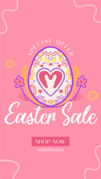 Floral Egg with Easter Bunny and Shapes Sale Facebook Story Design