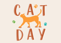 Happy Cat Day Postcard Design