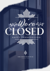 Autumn Thanksgiving We're Closed  Flyer Design