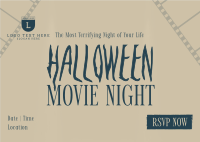 Halloween Movie Night Postcard Design