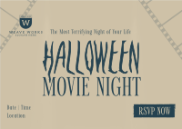 Halloween Movie Night Postcard Image Preview