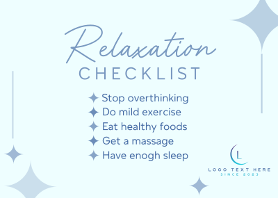 Healthy Checklist Postcard Image Preview