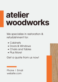 Atelier Woodworks Flyer Design