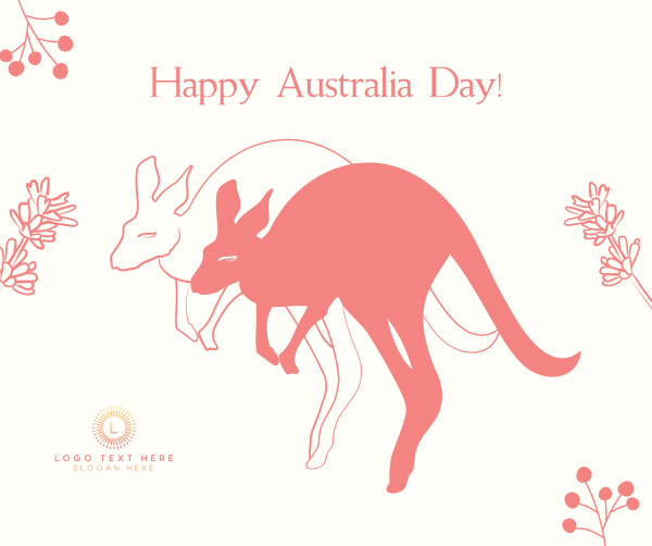 Australia Day Kangaroo Facebook Post Design Image Preview