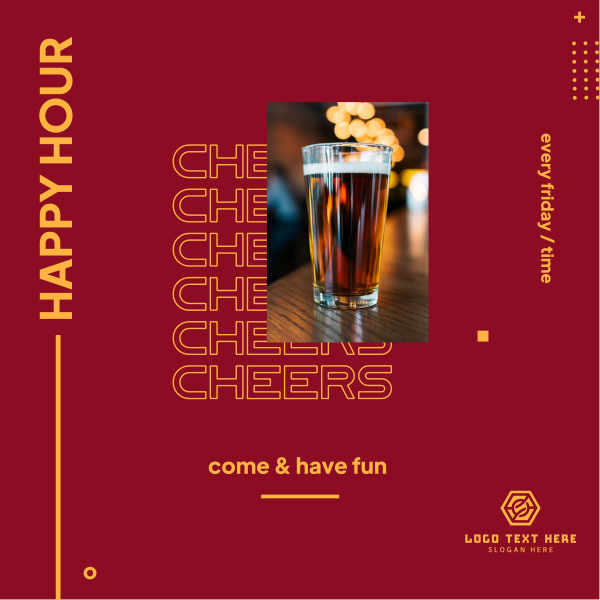 Happy Hour Instagram Post Design Image Preview