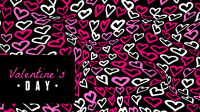 Valentine's Scribbles Zoom Background Design