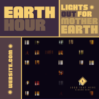Mondrian Earth Hour Reminder Instagram Post Design