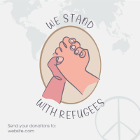 World Refugee Hand Lineart Instagram Post Design