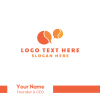 Orange Speech Bubbles Business Card Design