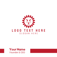 Red Sun Lion Business Card Design