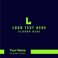 Tech Green Letter W Business Card Design
