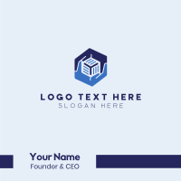 Hexagonal Hands Software Startup Business Card Design