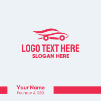 Red Car Silhouette Business Card Design