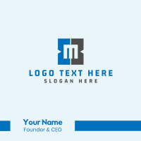 Letter M Square Business Card Design