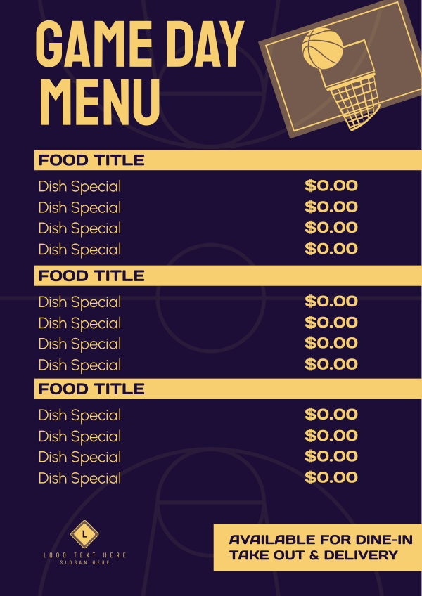 Game Day Resto Menu Design Image Preview