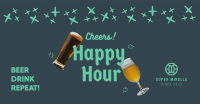 Sparkling Happy Hour Facebook Ad Design
