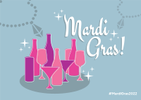 Starry Mardi Gras Postcard Image Preview