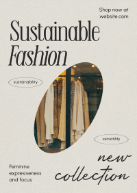 Clean Minimalist Sustainable Fashion Poster Design