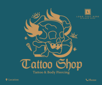Traditional Skull Tattoo Facebook post Image Preview
