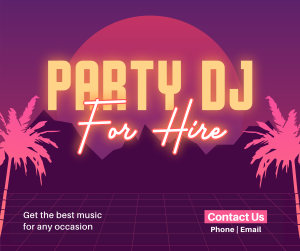 Synthwave DJ Party Service Facebook post Image Preview