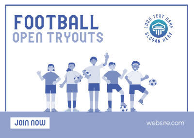 Try Outs are Open Postcard Image Preview