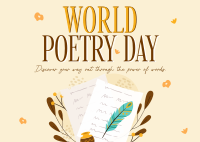 Poetry Creation Day Postcard Design