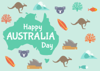 Australia Icons Postcard Image Preview