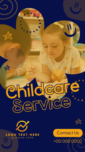 Doodle Childcare Service Facebook story Image Preview