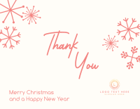 Merry Christmas Snowflake Thank You Card Image Preview