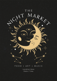 Sun & Moon Market Poster Design