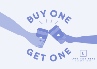 Buy One Get One Coffee Postcard Image Preview